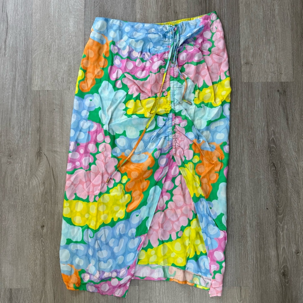 Emily McCarthy NWOT Colorful Asymmetrical Skirt, great swim coverup
